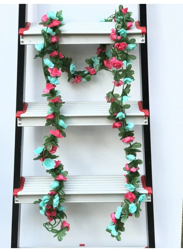 Artificial Rose Vine Flowers Plants Artificial Flower Creeper Hanging Rose For Home Decoration (Color: Multi, Material: Silk Polyester) - 7.5 Feet, 0.2, Multi
