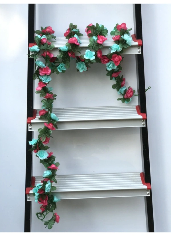 Artificial Rose Vine Flowers Plants Artificial Flower Creeper Hanging Rose For Home Decoration (Color: Multi, Material: Silk Polyester) - 7.5 Feet, 0.2, Multi
