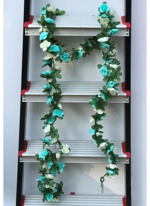 Artificial Rose Vine Flowers Plants Artificial Flower Creeper Hanging Rose For Home Decoration (Color: Multi, Material: Silk Polyester) - 7.5 Feet, 0.2, Multi