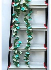 Artificial Rose Vine Flowers Plants Artificial Flower Creeper Hanging Rose For Home Decoration (Color: Multi, Material: Silk Polyester) - 7.5 Feet, 0.2, Multi