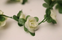 Artificial White Rose Vine Flowers Plants Artificial Flower Creeper Hanging Rose For Home Decoration (Color: White, Material: Silk Polyester) - 7.5 Feet, 0.1, White