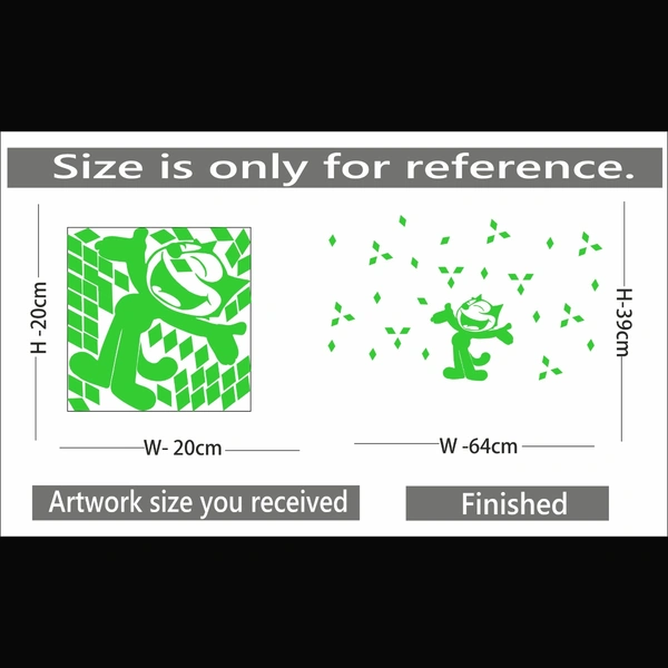 Green Kids Room Decor Radium Wall Sticker - Finished OutPut Size: 64X39cm, 0.12, Green