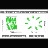 Green Leaf Radium Wall Sticker - Finished OutPut Size: 56X45cm, 0.12, Green
