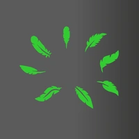 Green Leaf Radium Wall Sticker - Finished OutPut Size: 56X45cm, 0.12, Green