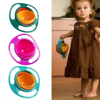 Gyro Bowl Pack Of_3 Non Spill Feeding Toddler Gyro Bowl 360 Degree Rotating Dish (Color: Assorted) - 0.5, Assorted
