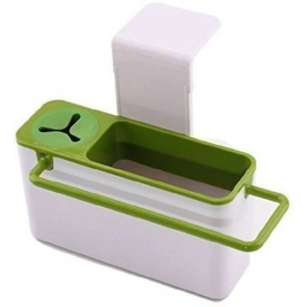 shopnav's Kitchen Self Draining Sink Tidy With Suction Cup Organizer Sponge (Color: Assorted) - 0.25, Assorted