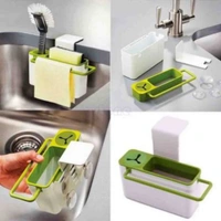 shopnav's Kitchen Self Draining Sink Tidy With Suction Cup Organizer Sponge (Color: Assorted) - 0.25, Assorted