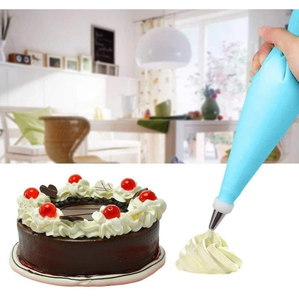 Pack Of 3_Cake Decorating Nozzle with Piping Bag Stainless Steel Piping Cream Frosting Nozzles (Color: Assorted) - 0.06, Assorted