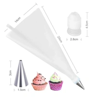 Pack Of 3_Cake Decorating Nozzle with Piping Bag Stainless Steel Piping Cream Frosting Nozzles (Color: Assorted) - 0.06, Assorted