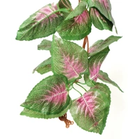 Pack Of 5 Silk Polyester Artificial Shaded Pink Green Leaf Vine Hanging Garland Foliage Flowers Leaf Plants For Wall Decoration (Color: Pink-Green,Length: 15 Feet) - 15 Feet, 0.5, Pink-Green
