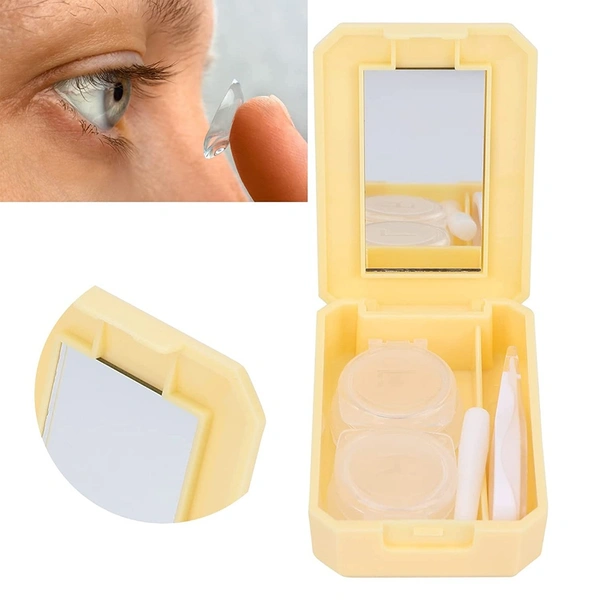 Generic Pack Of_2 Container Soak Storage Kit, Practical Contact Lens Box with Mirror for Travel for Home for Business Trip (Assorted) - Assorted, 0.06