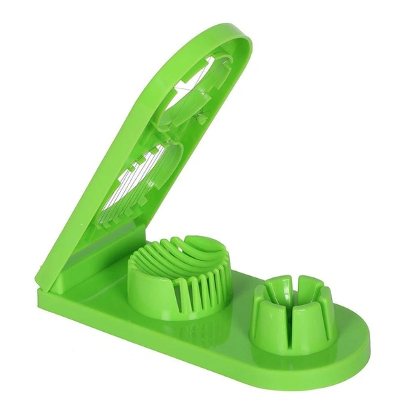 Pack Of_2_2 In 1 Boiled Egg and Mushroom Slicer Cutter Chopper Plastic With Stainless Steel Wired (Color:Assorted) - 0.08, Assorted