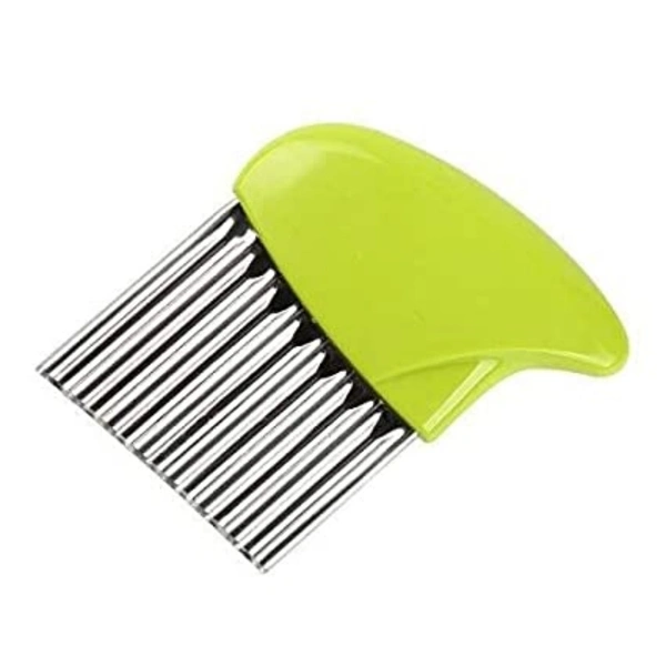 Pack Of_5 Wave Shape Stainless Steel Potato Cutter Slicer (Color:Assorted) - 0.11, Assorted