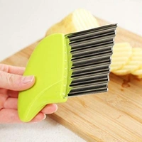 Pack Of_5 Wave Shape Stainless Steel Potato Cutter Slicer (Color:Assorted) - 0.11, Assorted