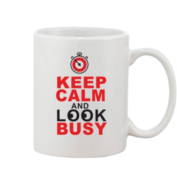 Printed Ceramic Coffee Mug - 1 Pieces, White, 11oz - 11 Oz, 0.44, White
