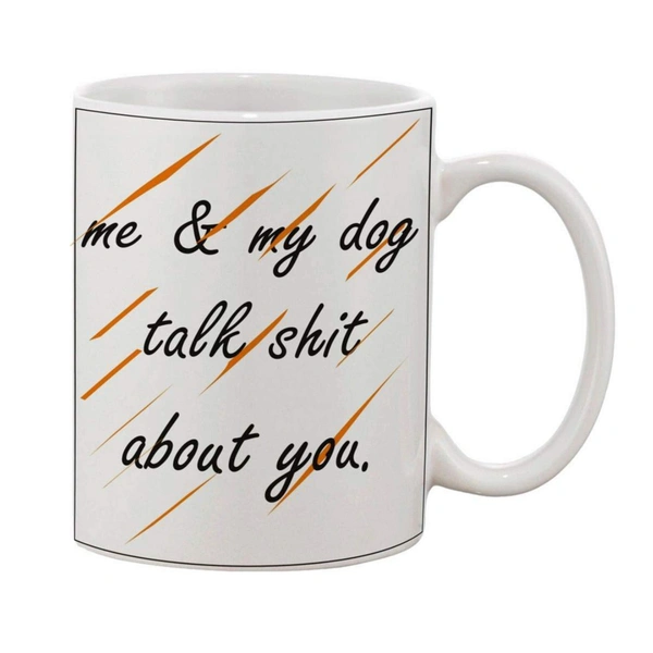 Printed Ceramic Coffee Mug - 1 Pieces, White, 11oz - 11 Oz, 0.44, White