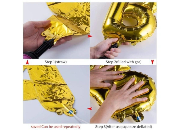 Red And Golden Happy Anniversary Decorations Set Of Metallic Balloons (Multicolor) - 0.25, Multicolor