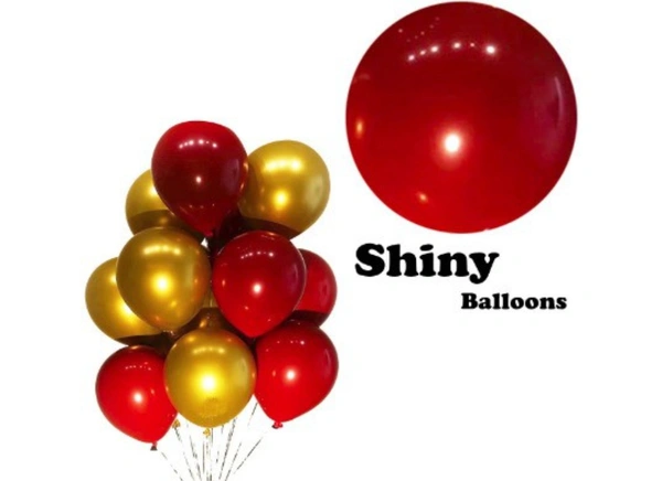 Red And Golden Happy Anniversary Decorations Set Of Metallic Balloons (Multicolor) - 0.25, Multicolor