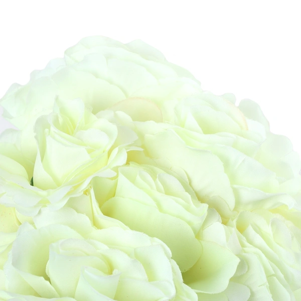 Silk Polyester Artificial Rose Flowers Bunch Bouquet Of 12 Roses For Home Decoration (Color: White,Length: 17 Inches) - 17 Inches, 0.4, White