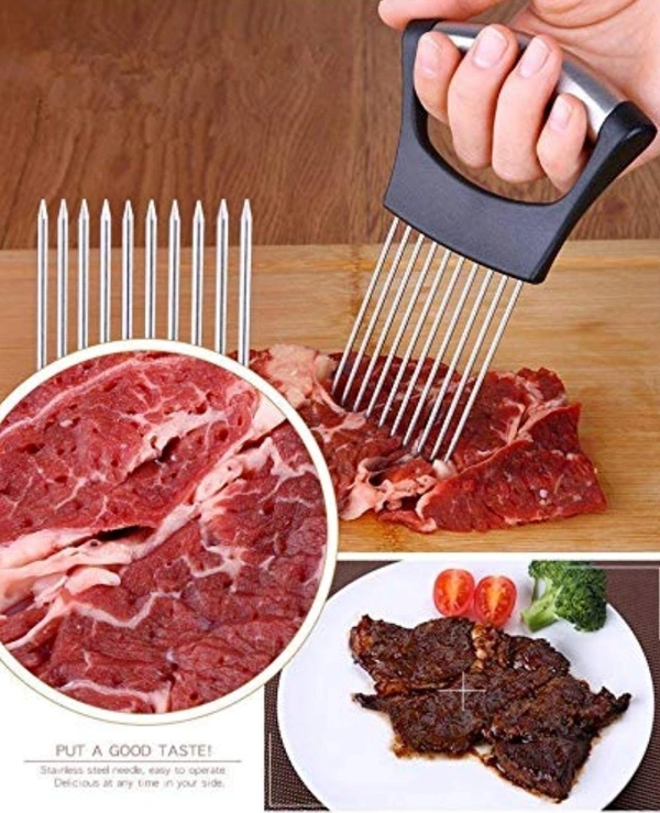 Stainless Steel Onion Cutter Onion Holder (Color:Assorted) - 0.08, Assorted