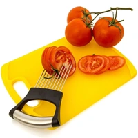 Stainless Steel Onion Cutter Onion Holder (Color:Assorted) - 0.08, Assorted