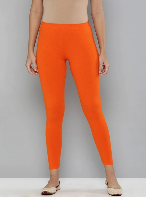 Women's Cotton Leggings (Color:Orange)