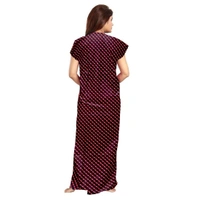 Women's Cotton Printed Maxi Nighty (Brown) - Brown, 0.45, XL