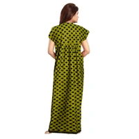 Women's Cotton Printed Maxi Nighty (Green) - 0.45, Green