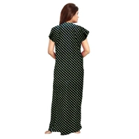 Women's Cotton Printed Maxi Nighty (Green) - Green, 0.45, XL