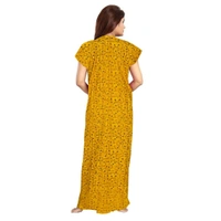 Women's Cotton Printed Maxi Nighty (Yellow) - Yellow, 0.45, XL
