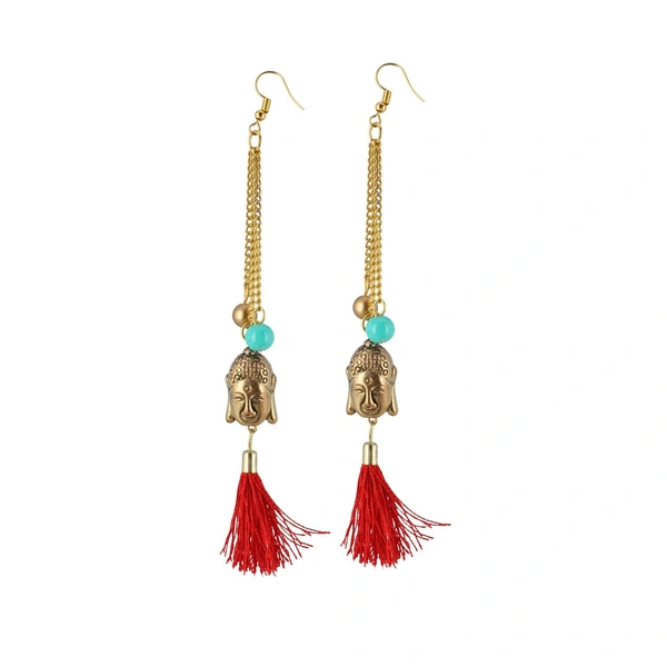 Generic Women's Gold Plated Hook Dangler Hanging Tassel Fashion Earrings-Gold - Gold, Brass