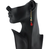 Generic Women's Gold Plated Hook Dangler Hanging Tassel Fashion Earrings-Gold - Gold, Brass