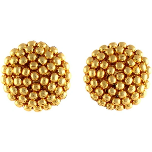Generic Women's Short Necklace And Earing Set - Gold, Brass