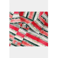 Men's Cotton Blended Striped Full Sleeve Shirt (Red-White) - M