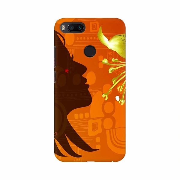 shopnav's OPPO A3s Girl Smell a Beautiful Flower Mobile Case Cover - Orange, 0.25, Flower