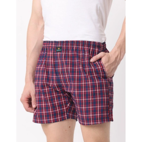 Pack_of_2 Men's Polycotton Checked Boxer Shorts (Multicolor) - 2XL
