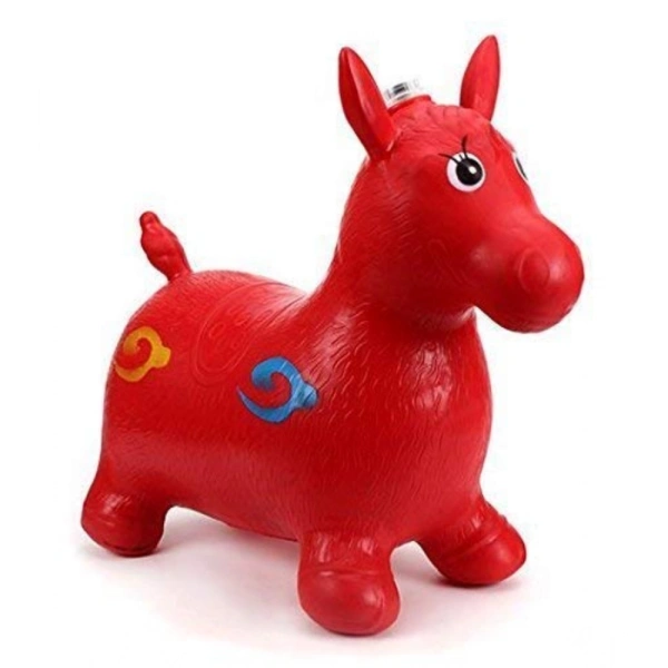 Generic ‎‎Plastic Inflatable Jumping And Riding Horse Air Animal Shape Jumping Toys (Multicolor ) - Multicolor