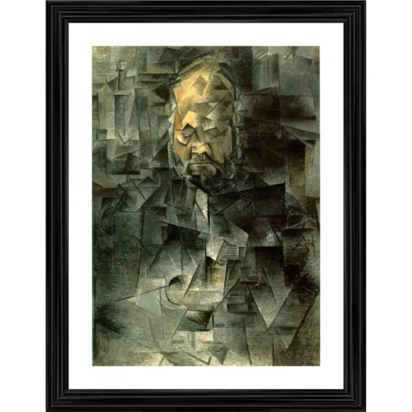 Portrait of Ambroise Vollard 1910 Painting With Wood Photo Frame (Multicolor)