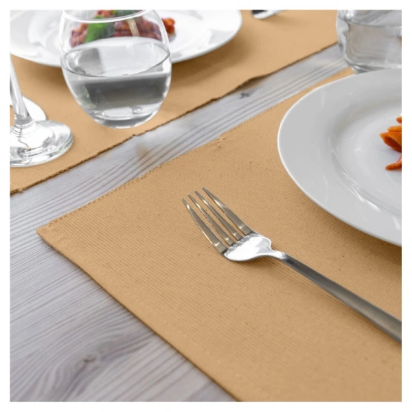Ribbed Cotton Place Mats Sets (Beige) - 0.35, Beige