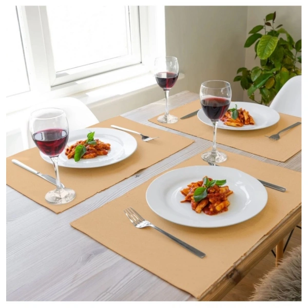 Ribbed Cotton Place Mats Sets (Beige) - 0.35, Beige