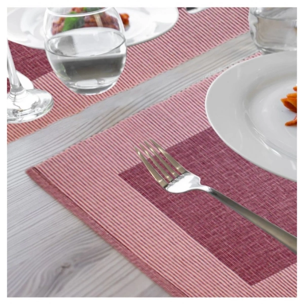 Ribbed Cotton Place Mats Sets (Purple) - 0.35, Purple