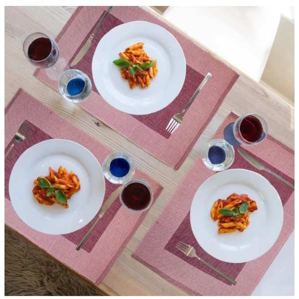 Ribbed Cotton Place Mats Sets (Purple) - 0.35, Purple