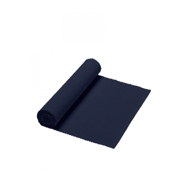 Ribbed Cotton Table Runners (Navy Blue) - 0.35, Navy Blue