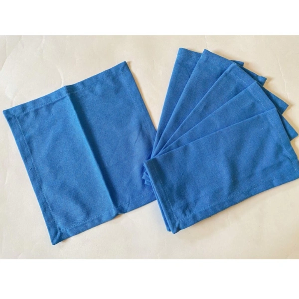 Solid Cotton Napkins Sets (Blue) - 0.35, Blue