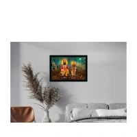 Vitthal Rukmini Painting with Synthetic Photo Frame (Multicolor) - 0.08, Multicolor