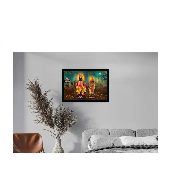 Vitthal Rukmini Painting with Synthetic Photo Frame (Multicolor) - 0.08, Multicolor