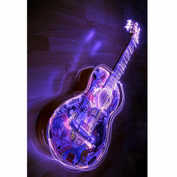 Shopnav Vivo V15 Pro Purple Color Lighting Guitar Mobile Case Cover - Purple, 0.25, Music