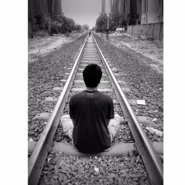 Redmi Note 5 Pro The Man Sitting in a Rail Track Mobile Case Cover