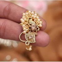 Shopnav Women's Gold Color Nose Pin - Gold, Alloy