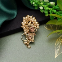 Shopnav Women's Gold Color Nose Pin - Gold, Alloy